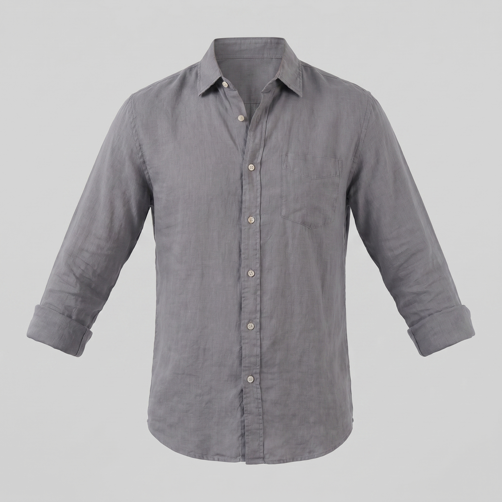 Linen Summer Shirt for Men - Lightweight Casual Short Sleeve Top