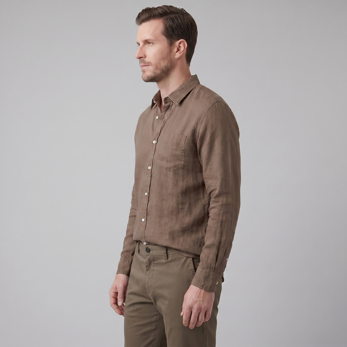 Linen Summer Shirt for Men - Lightweight Casual Short Sleeve Top