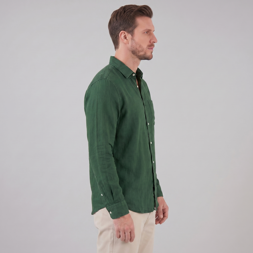 Linen Summer Shirt for Men - Lightweight Casual Short Sleeve Top
