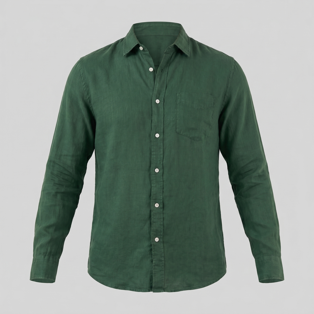 Linen Summer Shirt for Men - Lightweight Casual Short Sleeve Top
