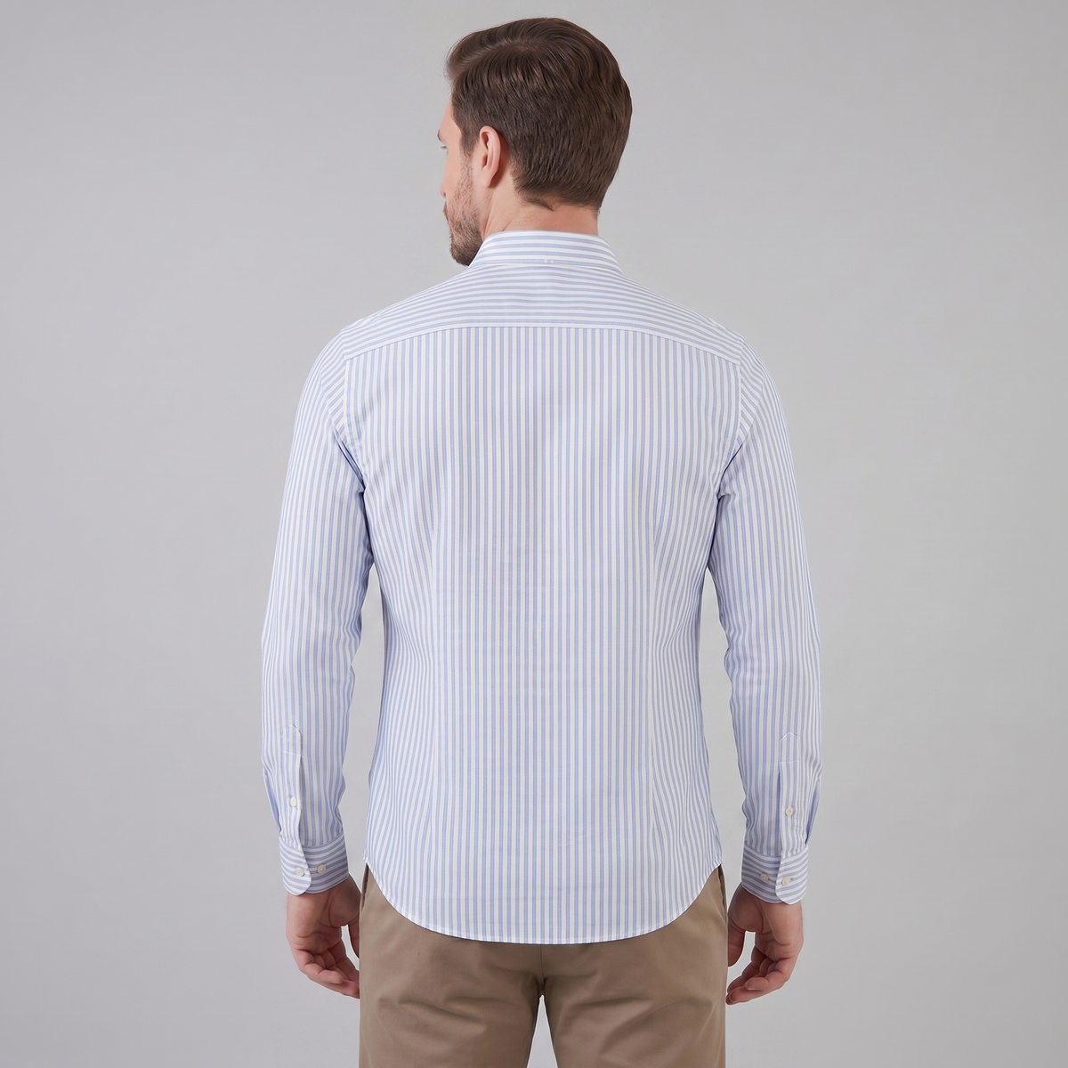 Linen Vertical Stripe Dress Shirt for Men - Casual or Formal Wear