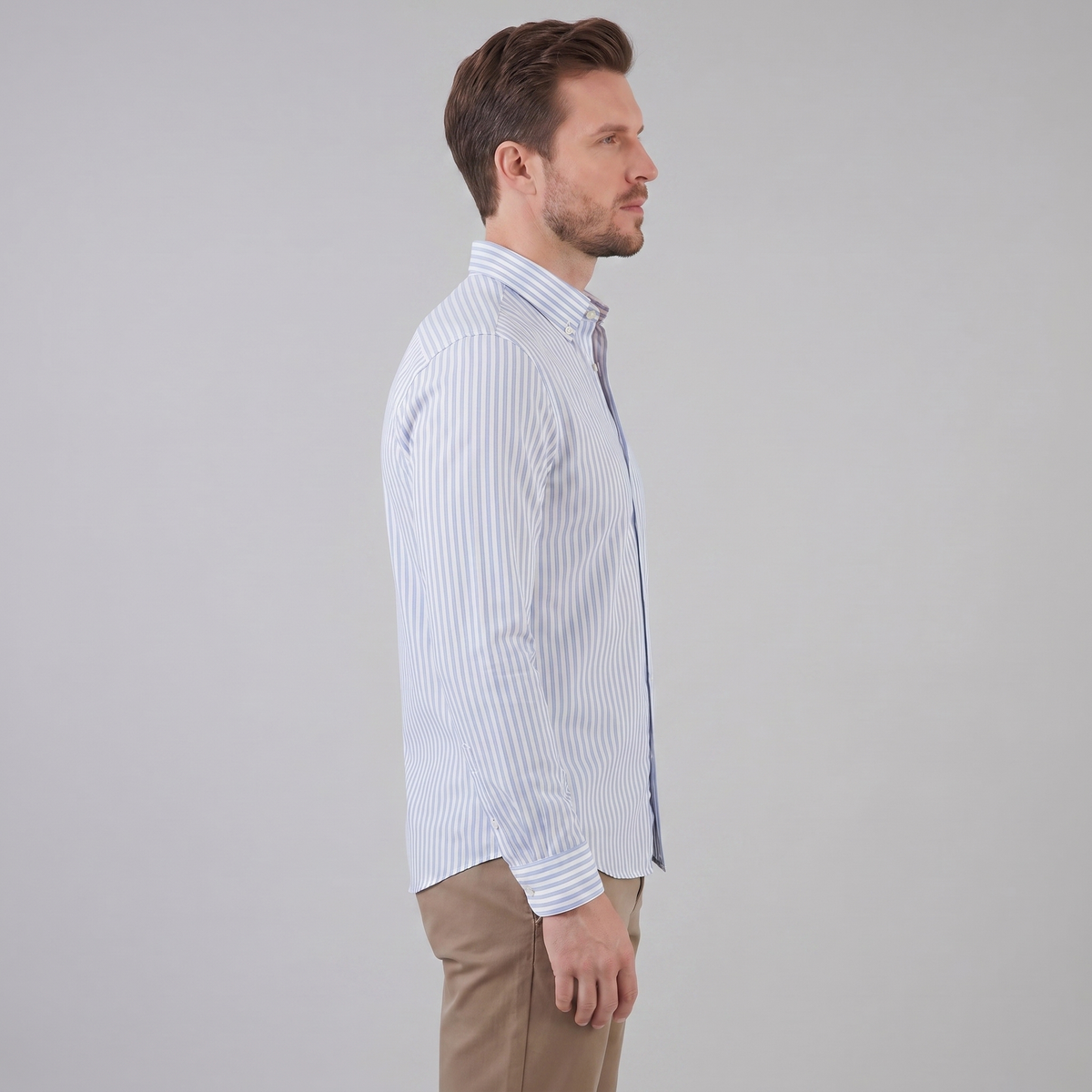 Linen Vertical Stripe Dress Shirt for Men - Casual or Formal Wear
