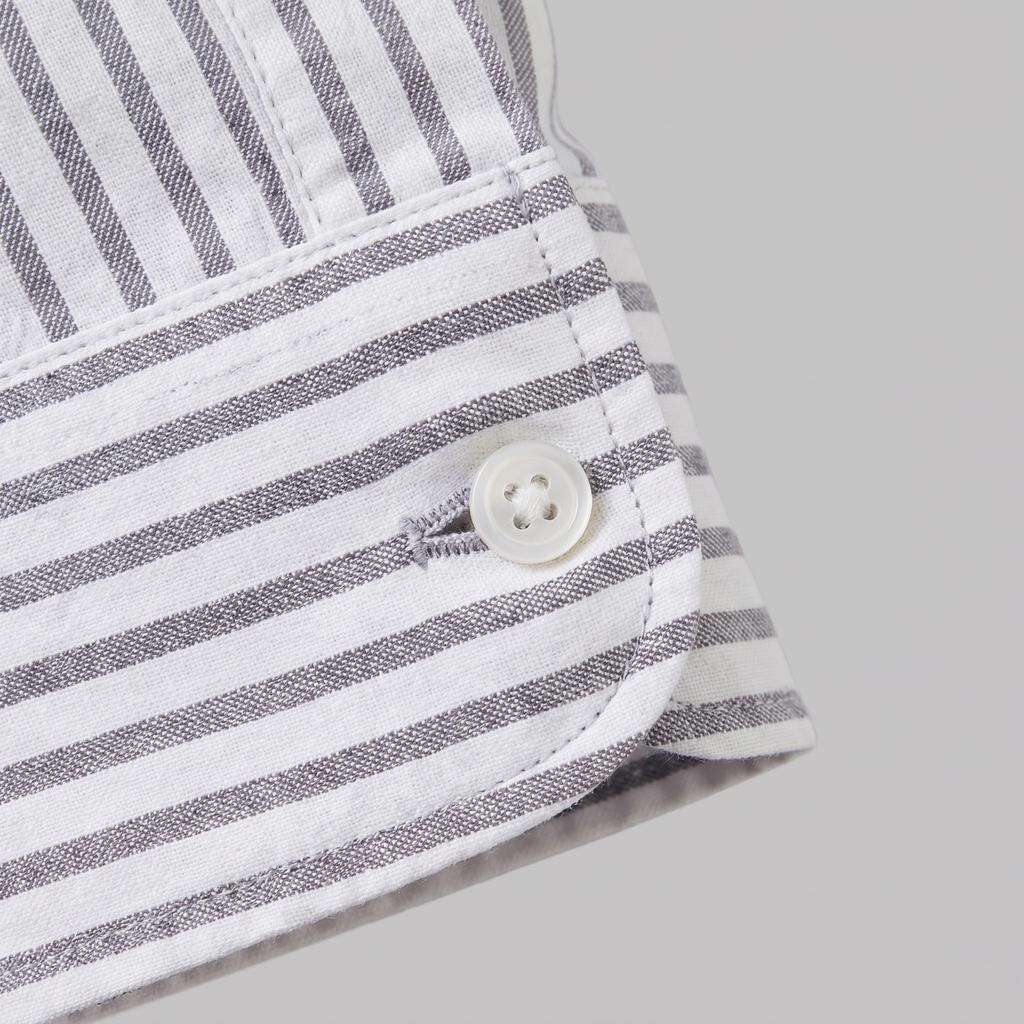 Linen Vertical Stripe Dress Shirt for Men - Casual or Formal Wear