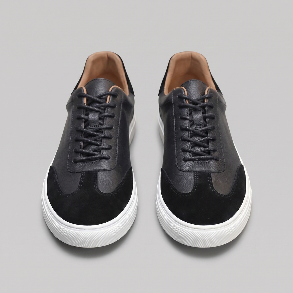 Low-Top Leather Sneakers for Men - Casual Footwear for Everyday Wear