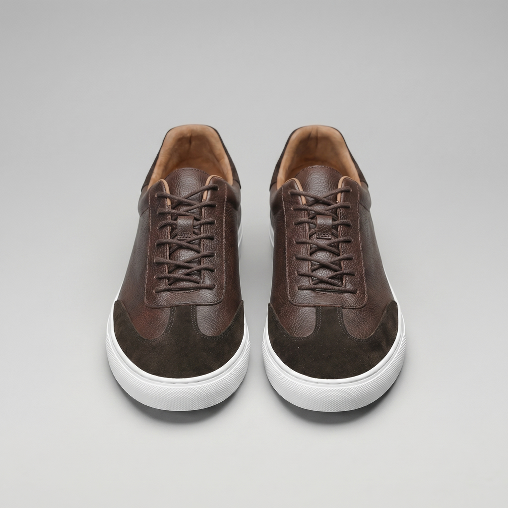 Low-Top Leather Sneakers for Men - Casual Footwear for Everyday Wear