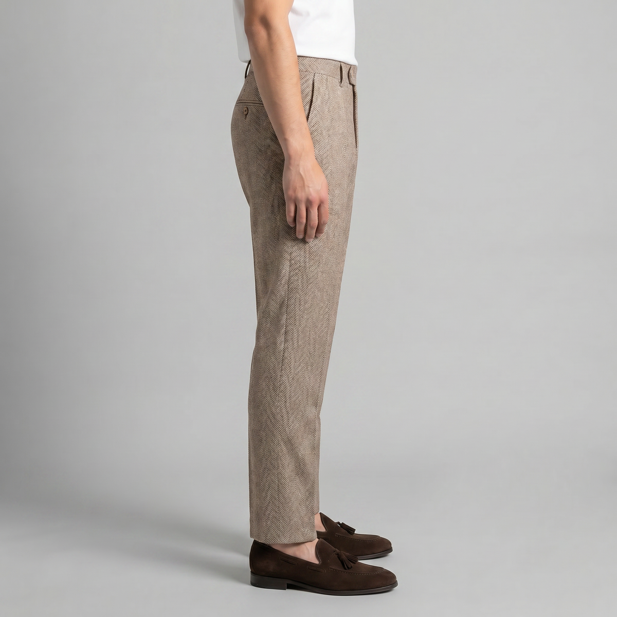 Men's Ankle-Length Trousers - Tailored Fit - Comfortable Casual Wear