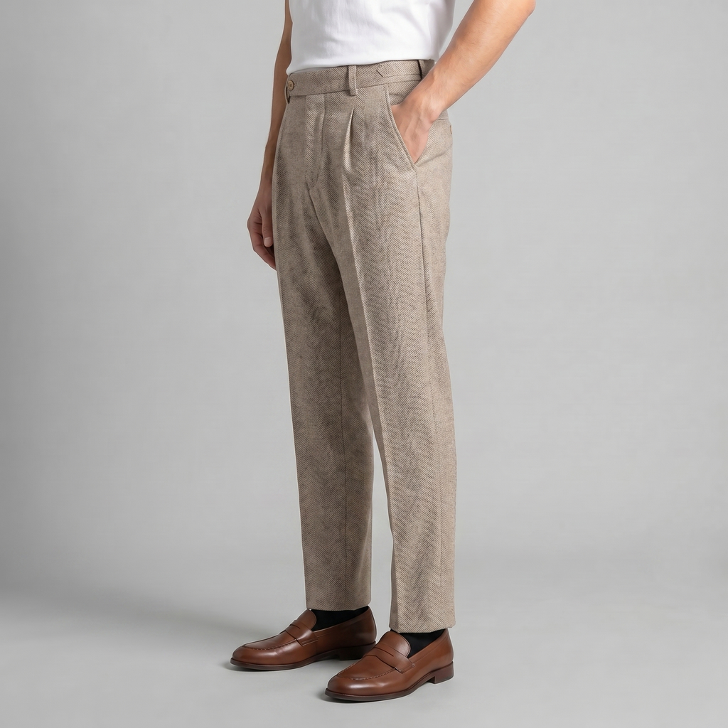 Men's Ankle-Length Trousers - Tailored Fit - Comfortable Casual Wear