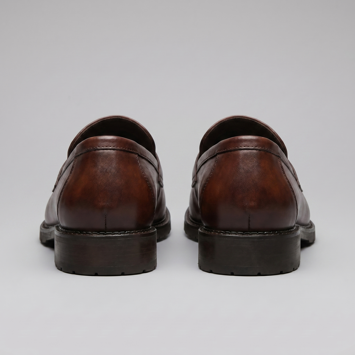 Men's Brogue Penny Loafers - Leather Casual Dress Shoes for Everyday Wear