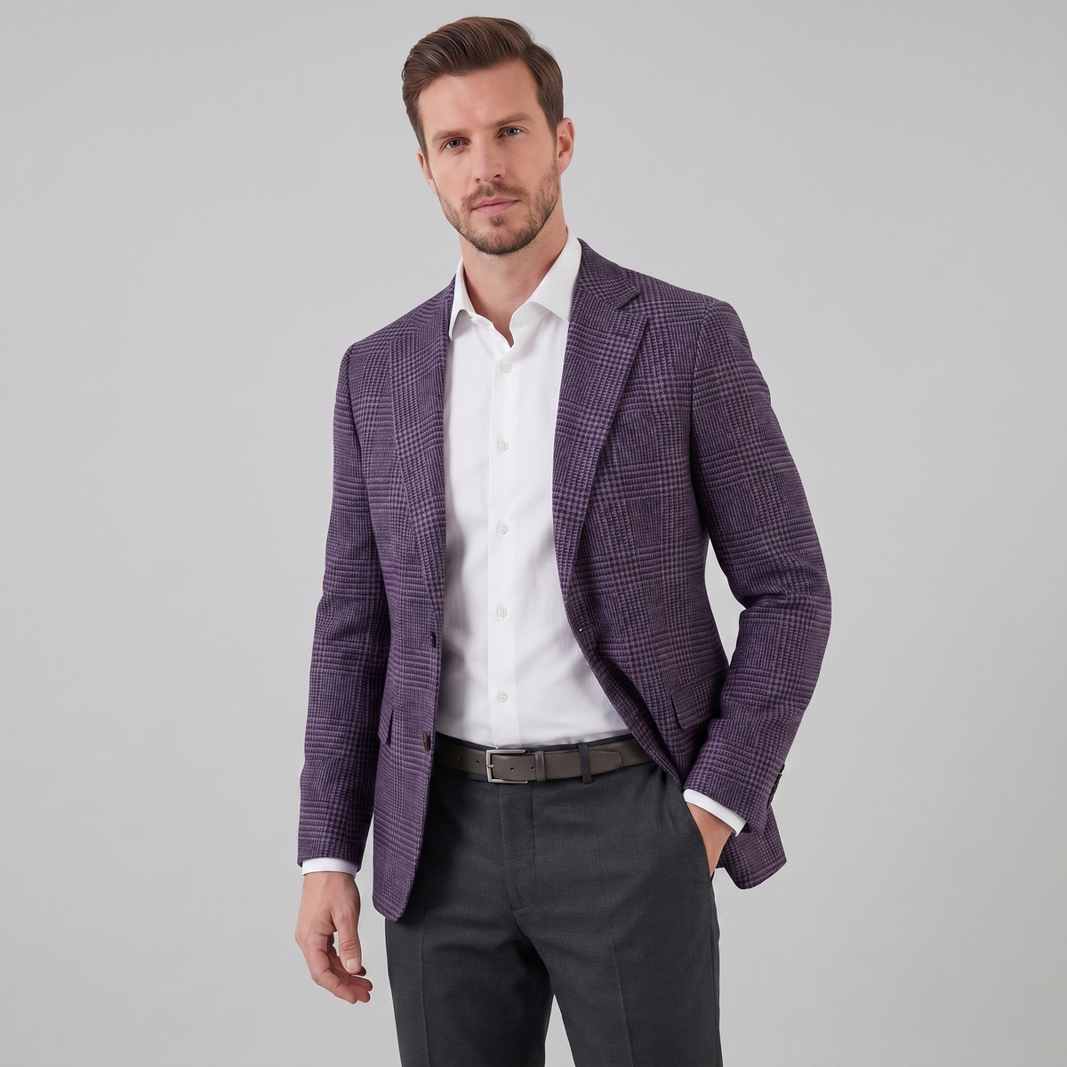 Men's Casual Check Blazer Jacket - Lightweight Sport Coat for Everyday Wear