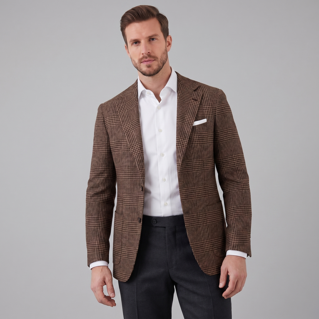 Men's Casual Check Blazer Jacket - Lightweight Sport Coat for Everyday Wear