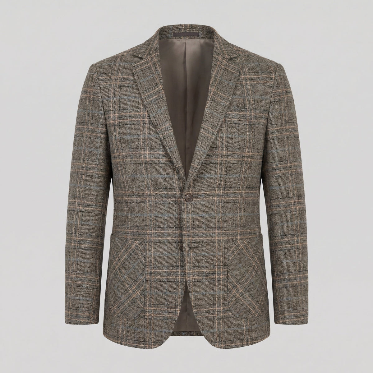 Men's Checked Blazer Jacket - Lightweight Fabric - Smart Casual Wear