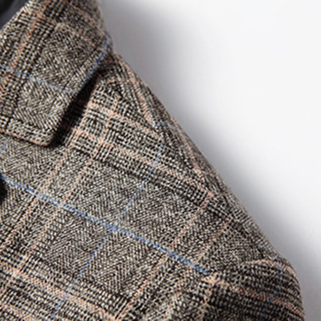 Men's Checked Blazer Jacket - Lightweight Fabric - Smart Casual Wear