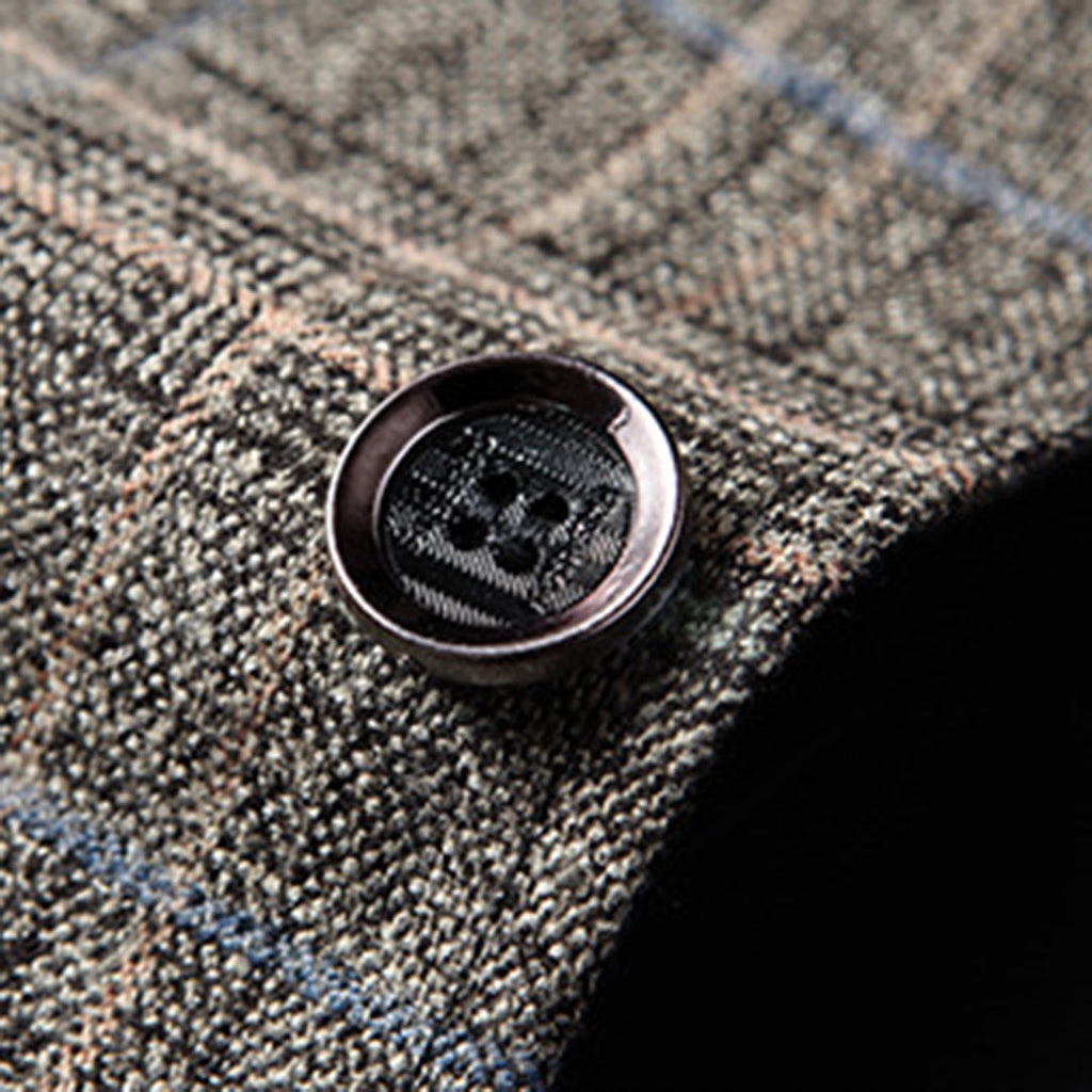 Men's Checked Blazer Jacket - Lightweight Fabric - Smart Casual Wear