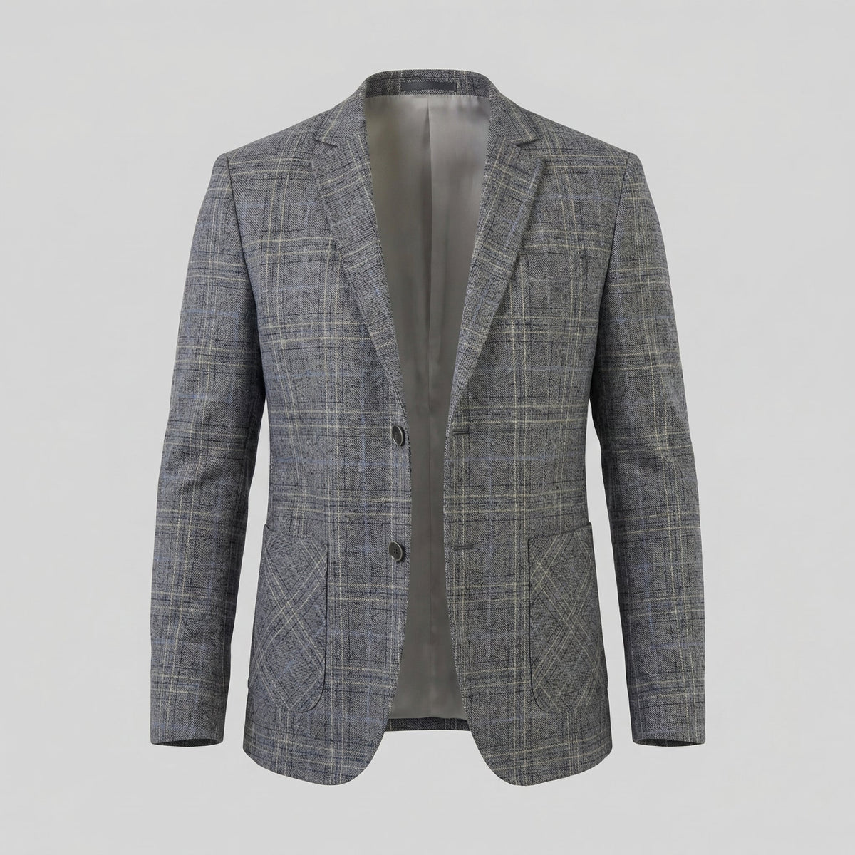 Men's Checked Blazer Jacket - Lightweight Fabric - Smart Casual Wear