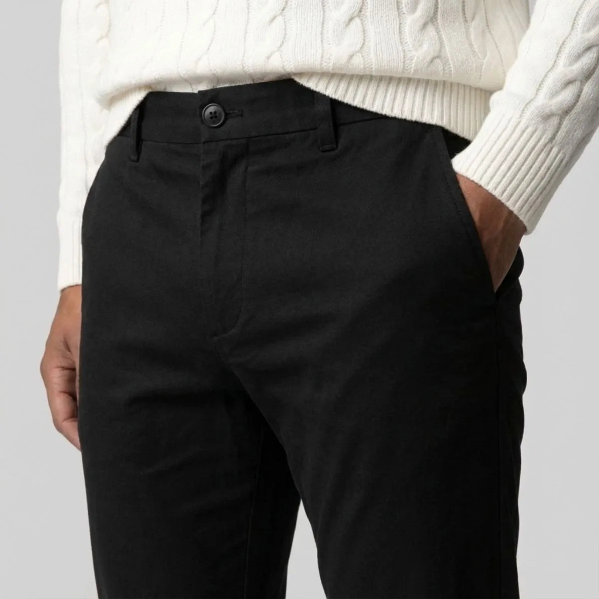 Men's Chino Pants - Regular Fit, Straight Leg, Casual Wear, Cotton Blend