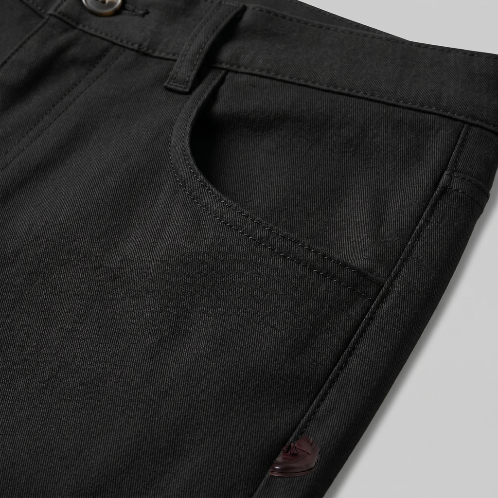 Men's Chino Trousers - Straight Leg, Cotton Blend, Casual Wear