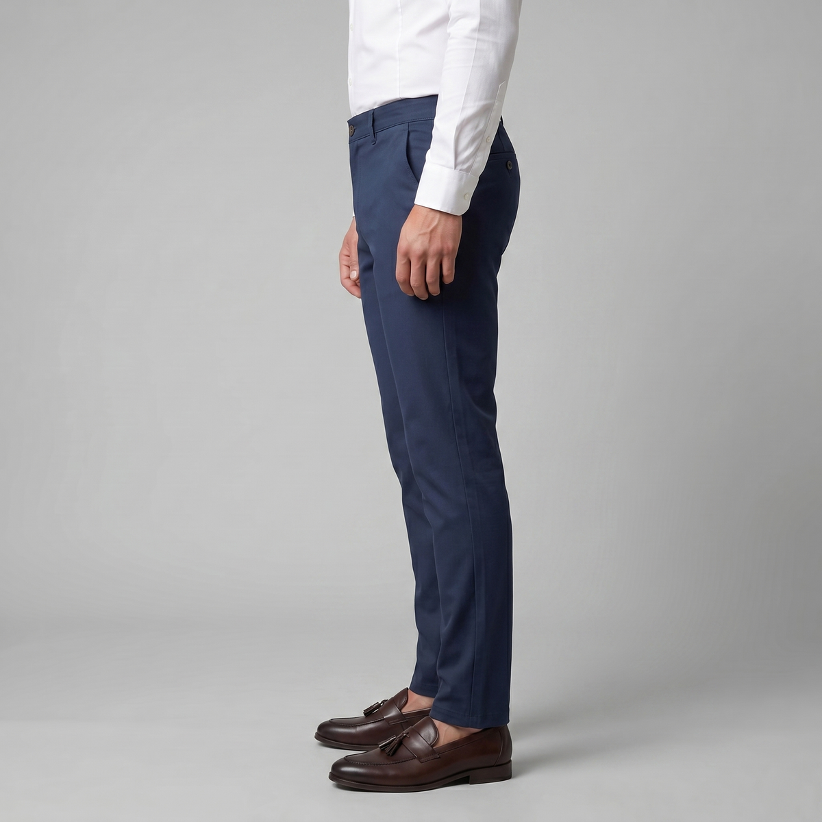 Men's Chino Trousers - Straight Leg, Cotton Blend, Casual Wear