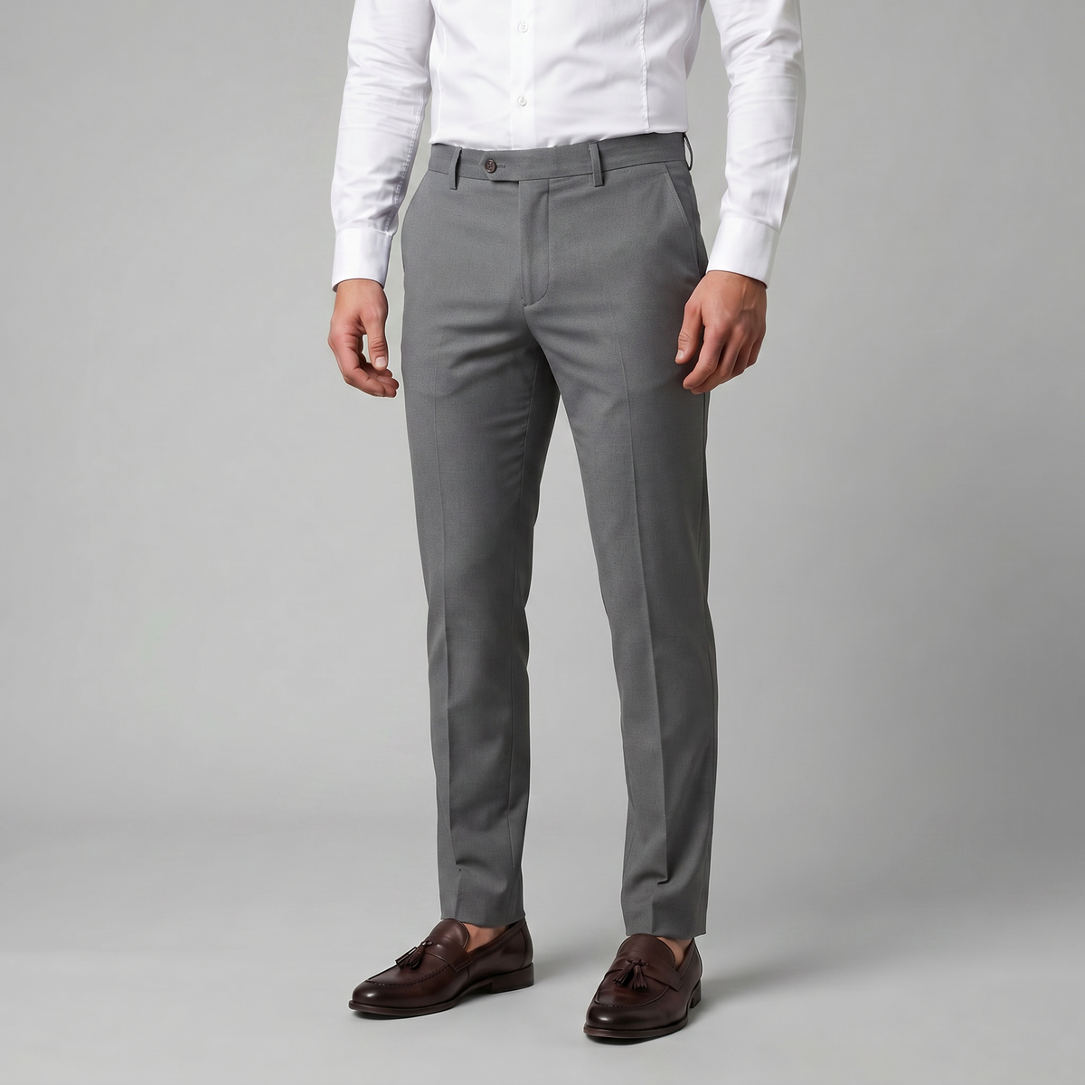 Men's Chino Trousers - Straight Leg, Cotton Blend, Casual Wear