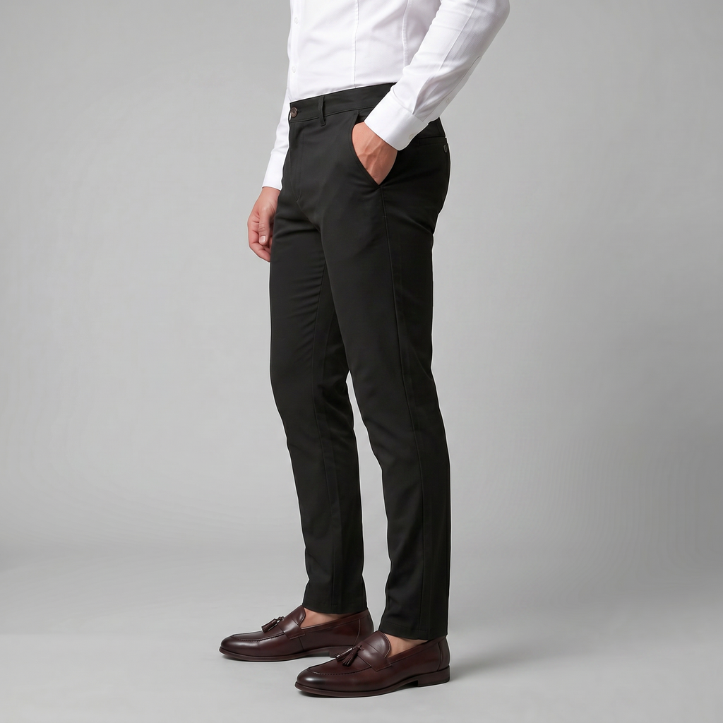Men's Chino Trousers - Straight Leg, Cotton Blend, Casual Wear