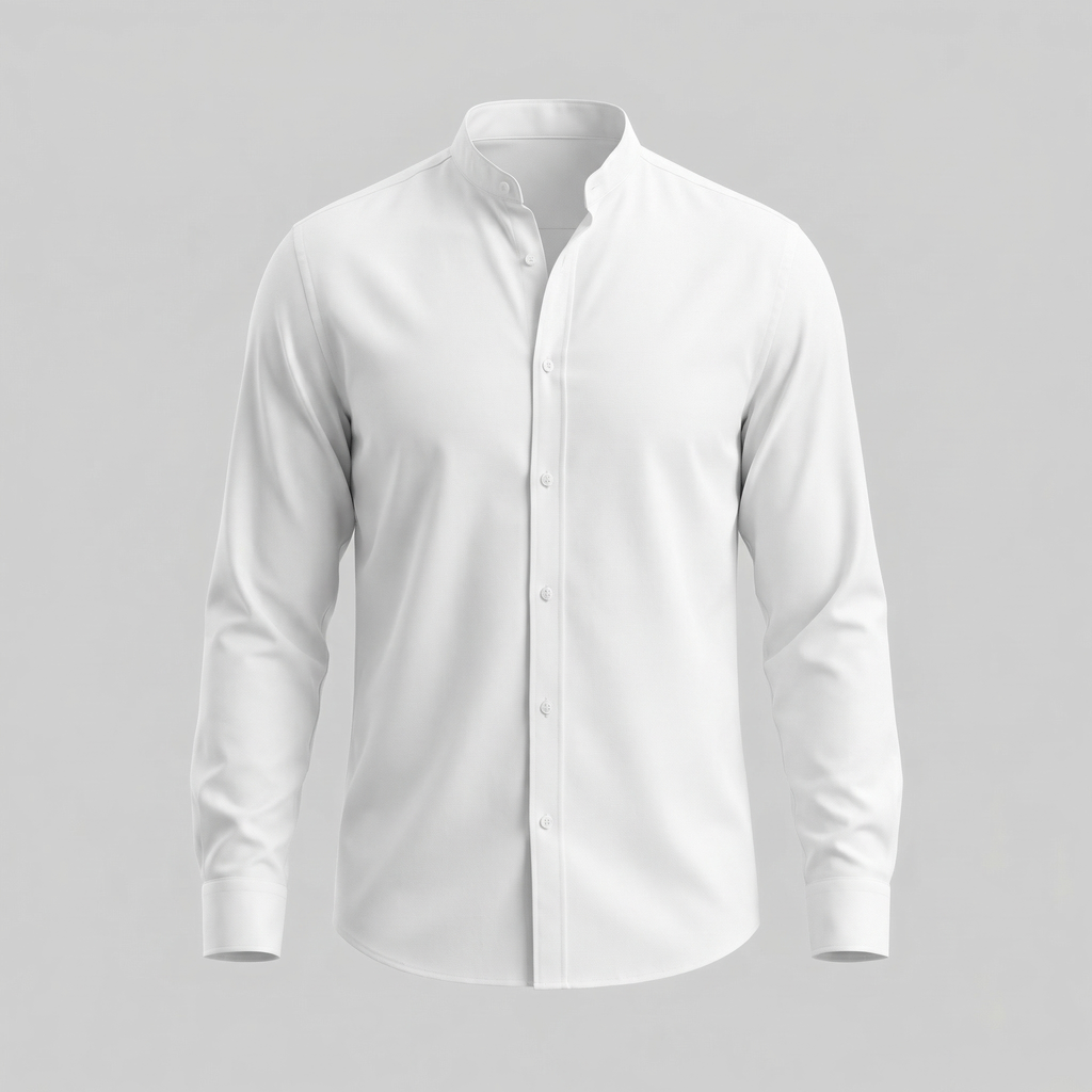 Men's Cotton Henley Collar Dress Shirt for Casual and Formal Wear