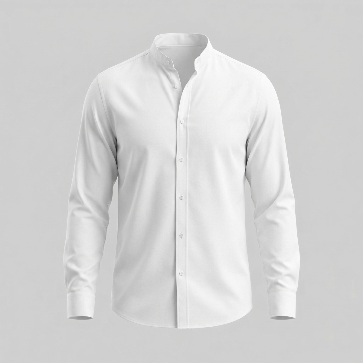 Men's Cotton Henley Collar Dress Shirt for Casual and Formal Wear