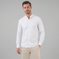 Men's Cotton Henley Collar Dress Shirt for Casual and Formal Wear
