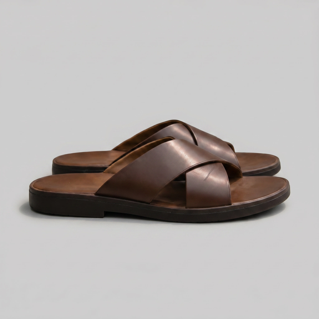 Men's Cross Strap Slide Sandals for Casual Wear - Comfortable Footwear