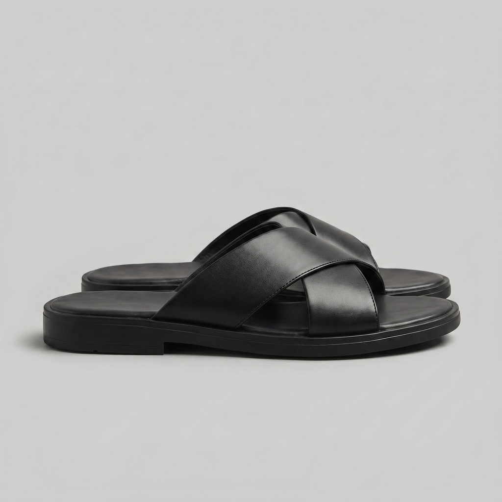 Men's Cross Strap Slide Sandals for Casual Wear - Comfortable Footwear