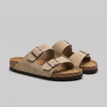 Men's Double-Buckle Leather Sandals for Casual Summer Wear