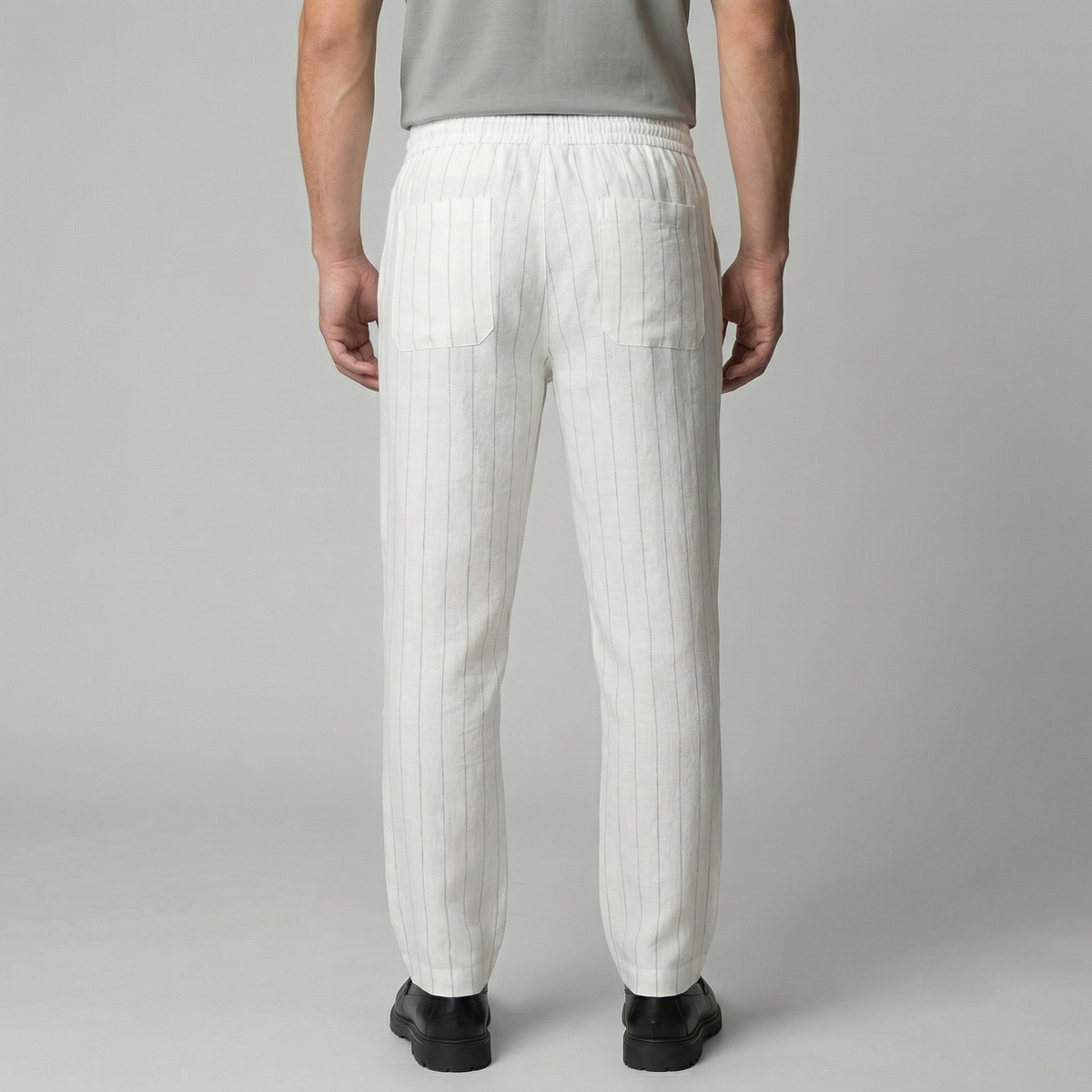Men's Drawstring Waist Trousers - Comfortable Casual Pants for Everyday Wear