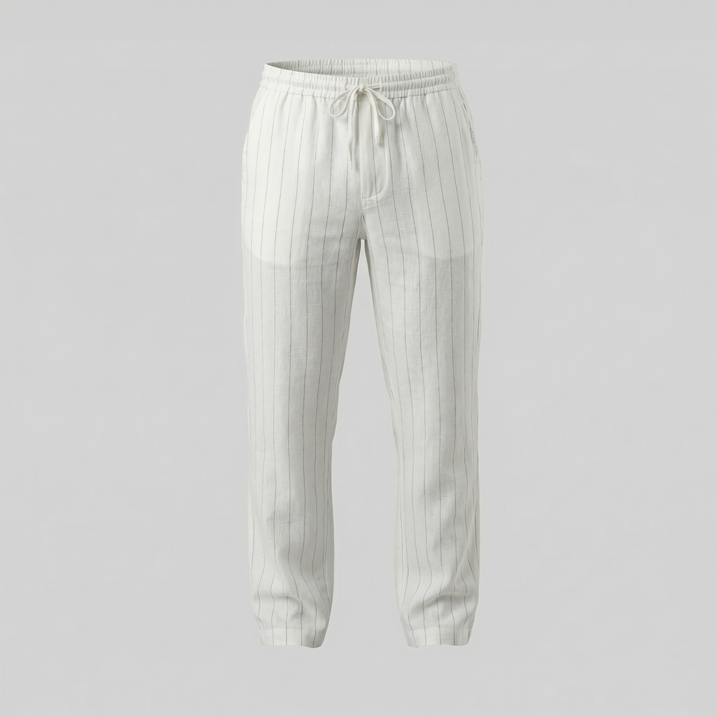 Men's Drawstring Waist Trousers - Comfortable Casual Pants for Everyday Wear