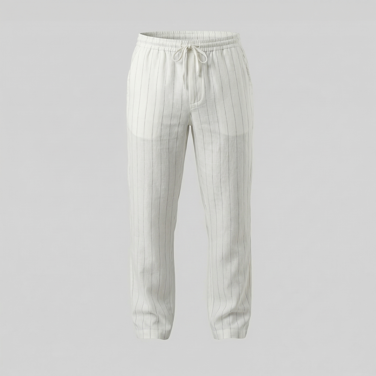 Men's Drawstring Waist Trousers - Comfortable Casual Pants for Everyday Wear