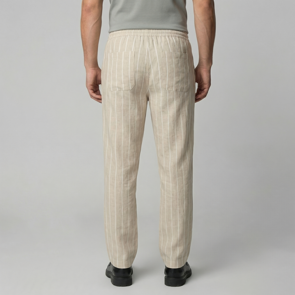 Men's Drawstring Waist Trousers - Comfortable Casual Pants for Everyday Wear