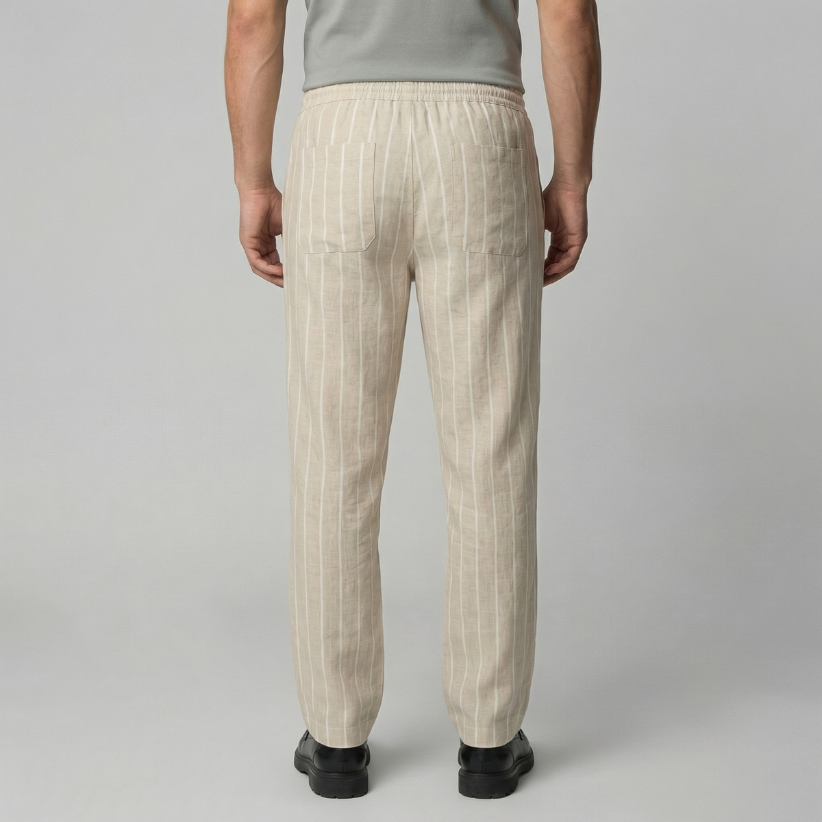 Men's Drawstring Waist Trousers - Comfortable Casual Pants for Everyday Wear