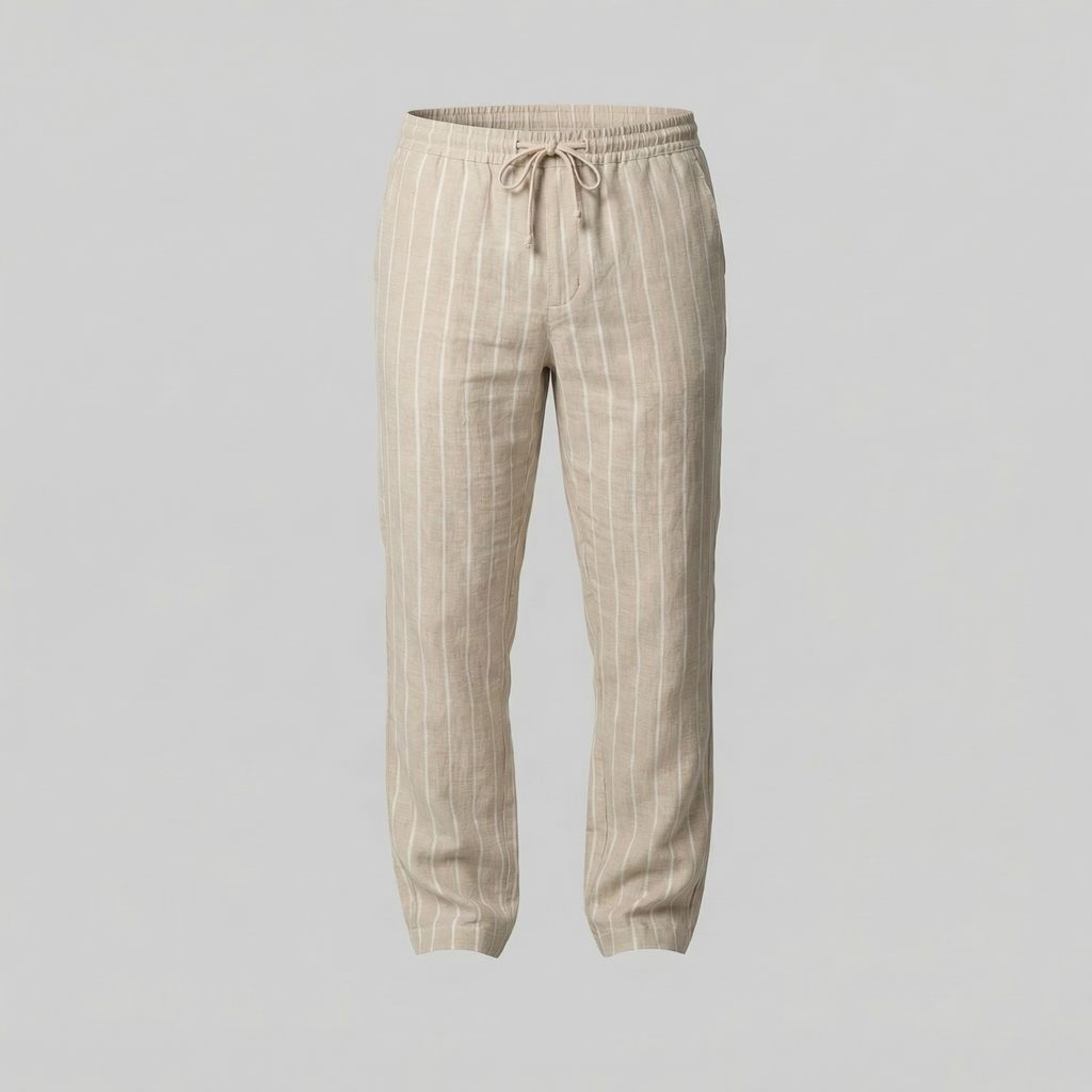 Men's Drawstring Waist Trousers - Comfortable Casual Pants for Everyday Wear