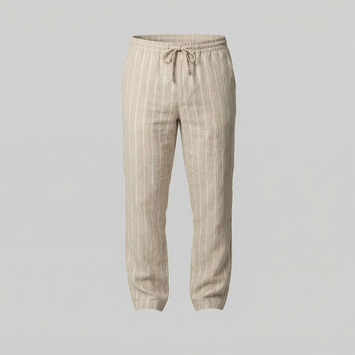 Men's Drawstring Waist Trousers - Comfortable Casual Pants for Everyday Wear