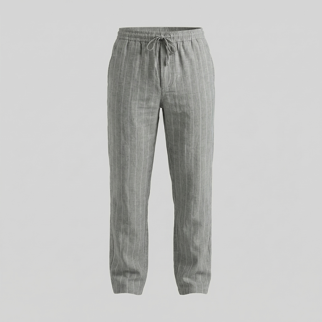 Men's Drawstring Waist Trousers - Comfortable Casual Pants for Everyday Wear