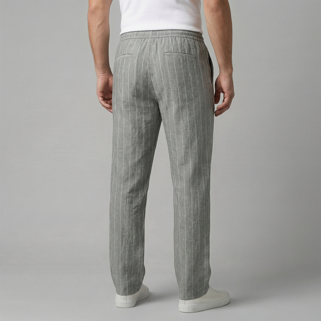 Men's Drawstring Waist Trousers - Comfortable Casual Pants for Everyday Wear