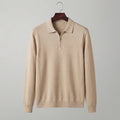 Men's Half Zip Polo Shirt - Lightweight Cotton Blend - Casual Wear - Various Colors