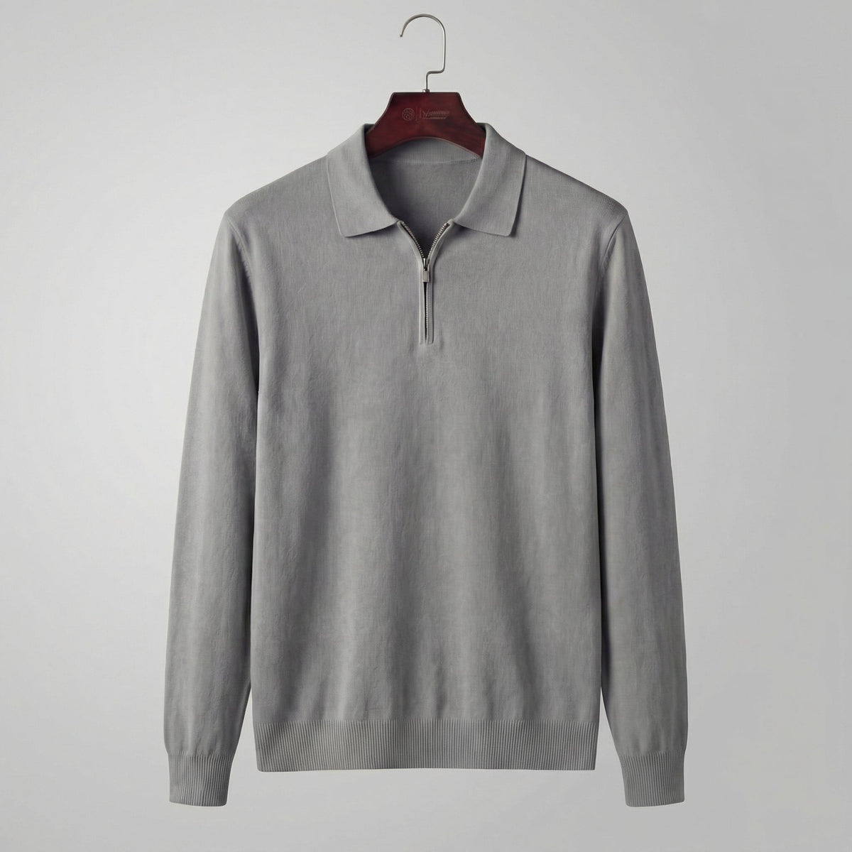 Men's Half Zip Polo Shirt - Lightweight Cotton Blend - Casual Wear - Various Colors