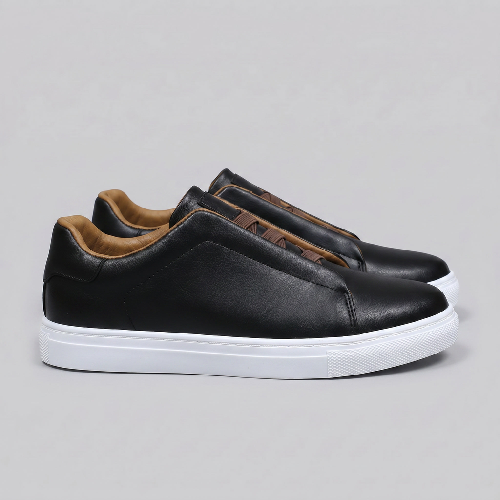 Men's Lace-Free Classic Sneakers - Casual Footwear for Everyday Wear