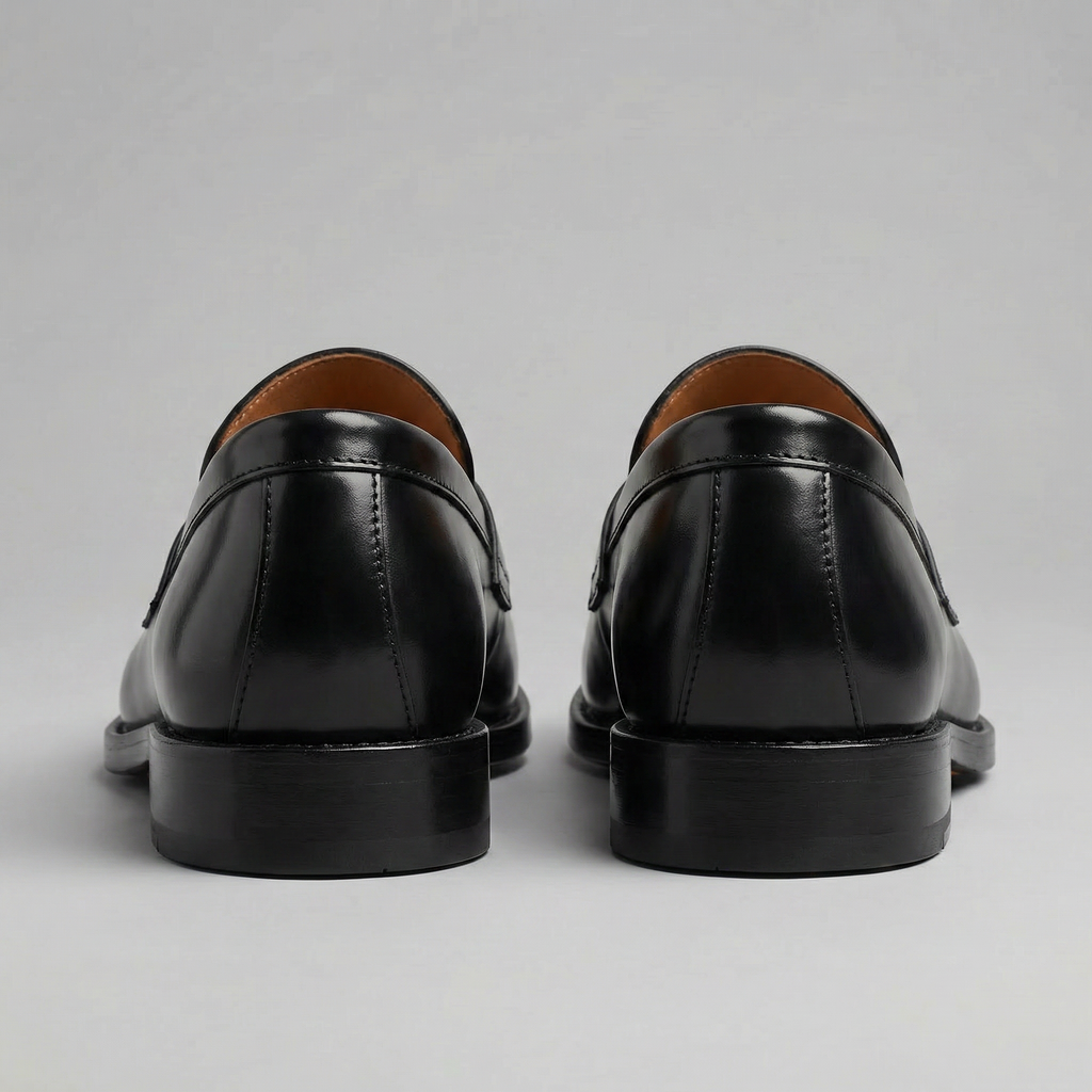 Men's Leather Penny Loafers - Classic Slip-On Dress Shoes for Casual or Formal Wear