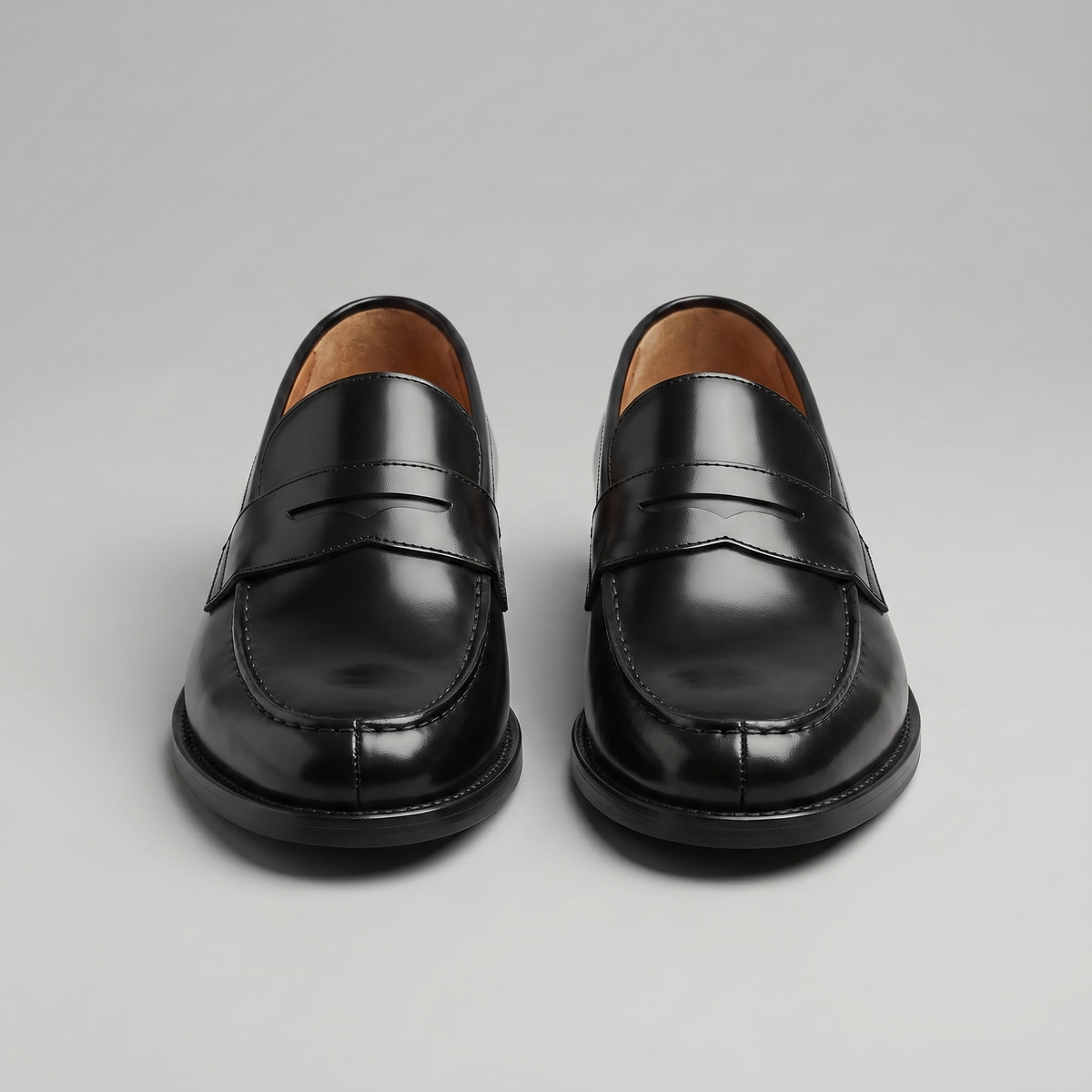 Men's Leather Penny Loafers - Classic Slip-On Dress Shoes for Casual or Formal Wear