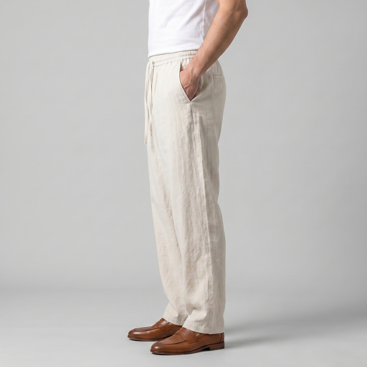 Men's Linen Baggy Pants for Casual Wear - Lightweight and Comfortable