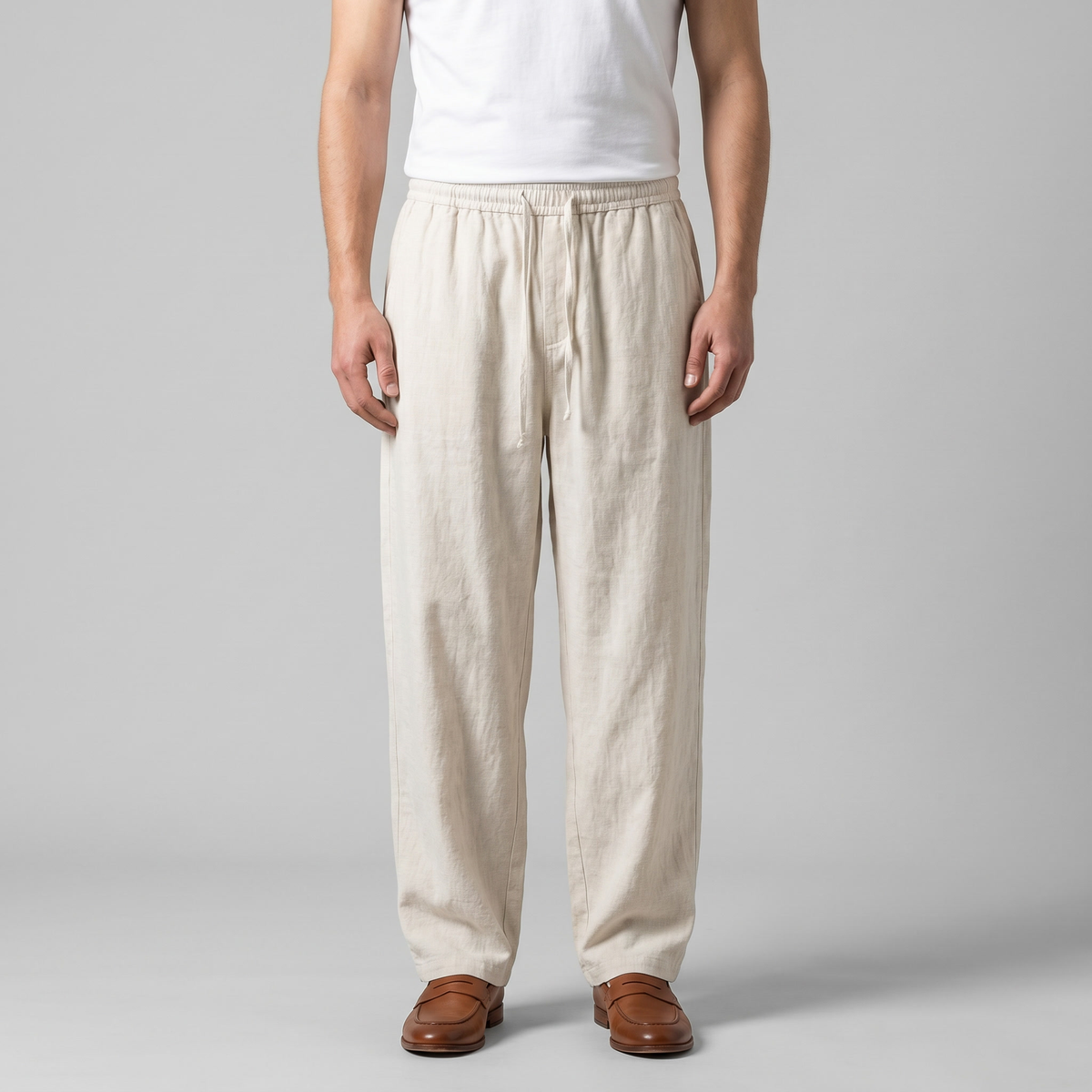Men's Linen Baggy Pants for Casual Wear - Lightweight and Comfortable