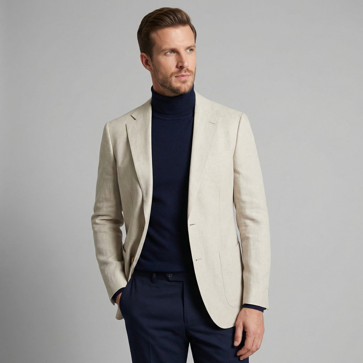 Men's Linen Blazer Jacket - Casual Style for Everyday Wear