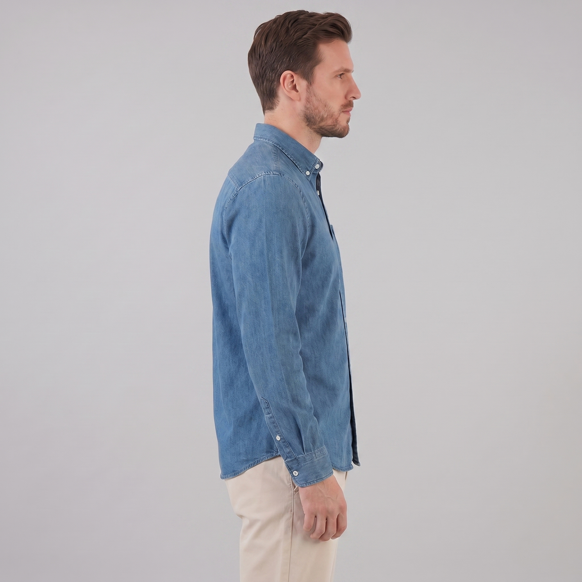 Men's Long Sleeve Cotton Dress Shirt for Casual or Formal Wear