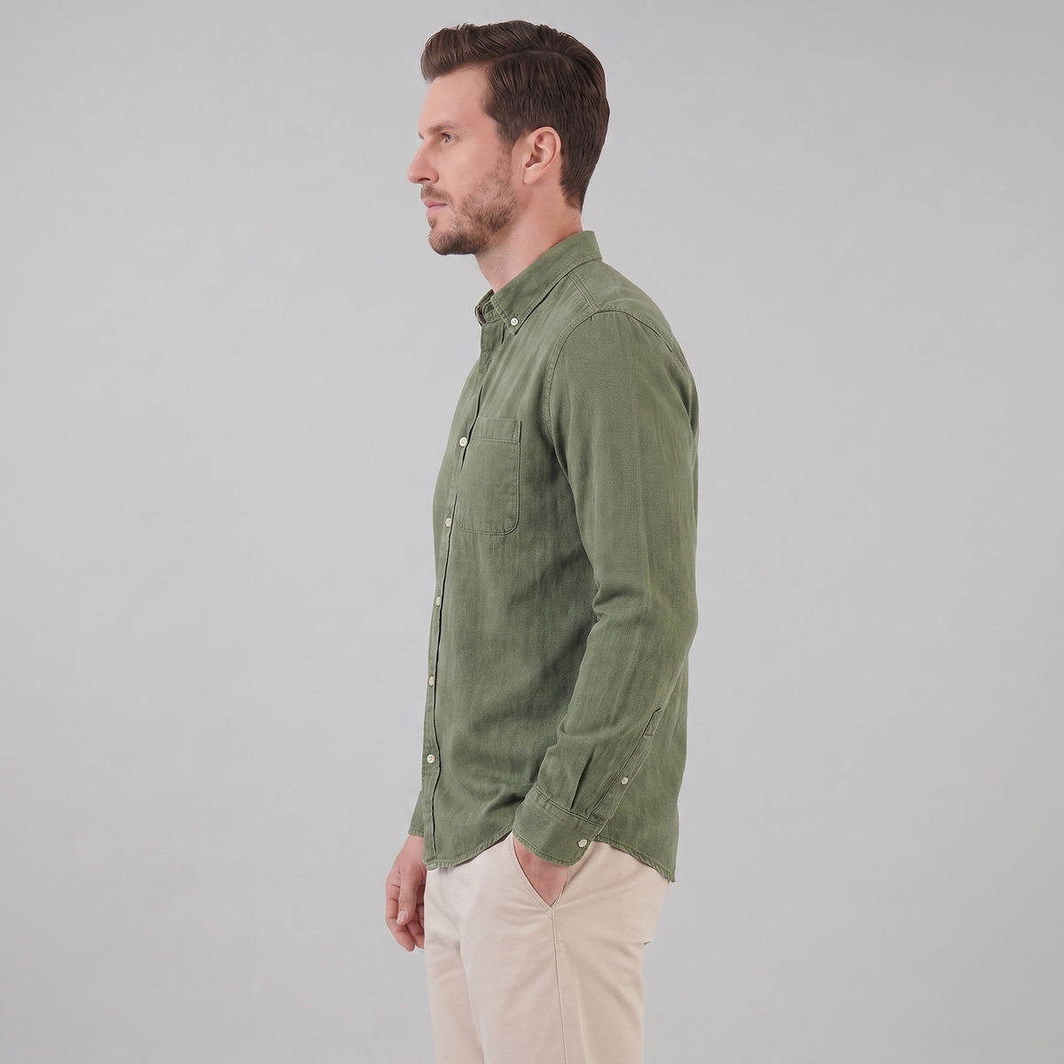 Men's Long Sleeve Cotton Dress Shirt for Casual or Formal Wear