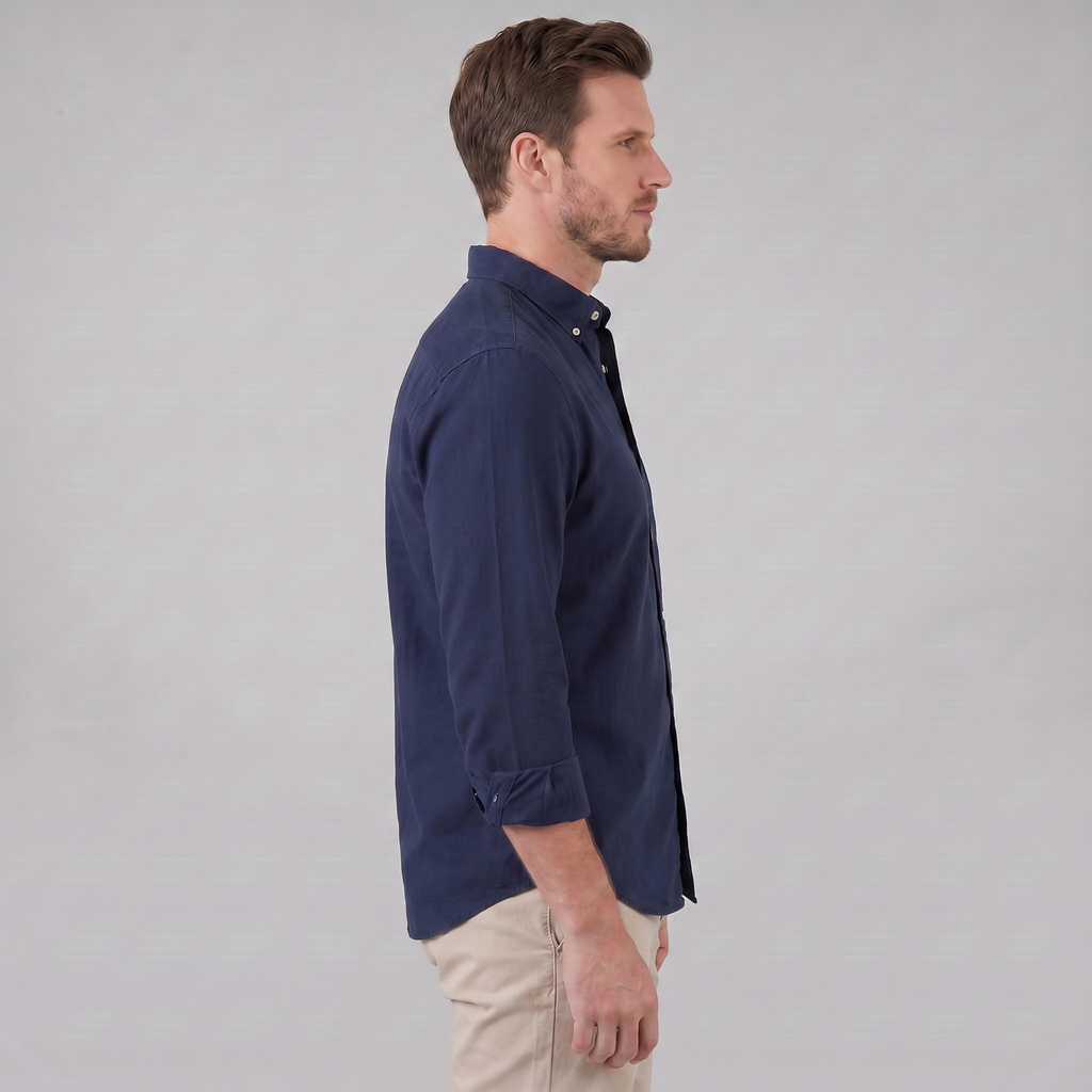 Men's Long Sleeve Cotton Dress Shirt for Casual or Formal Wear
