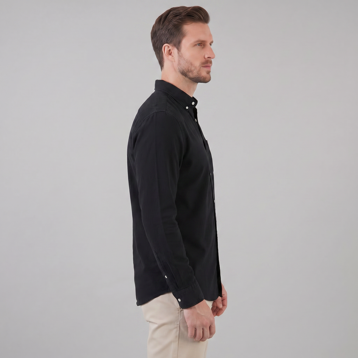 Men's Long Sleeve Cotton Dress Shirt for Casual or Formal Wear